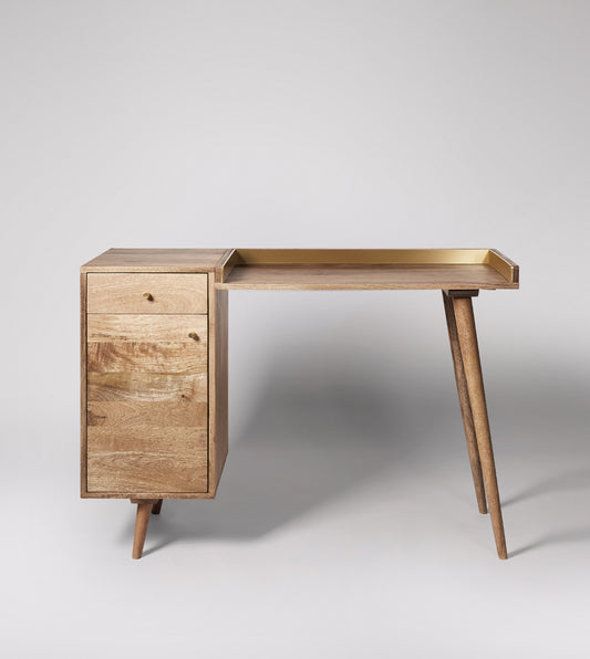 Fresko Writing Desk – A Blend of Functionality and Style in Solid Mango Wood