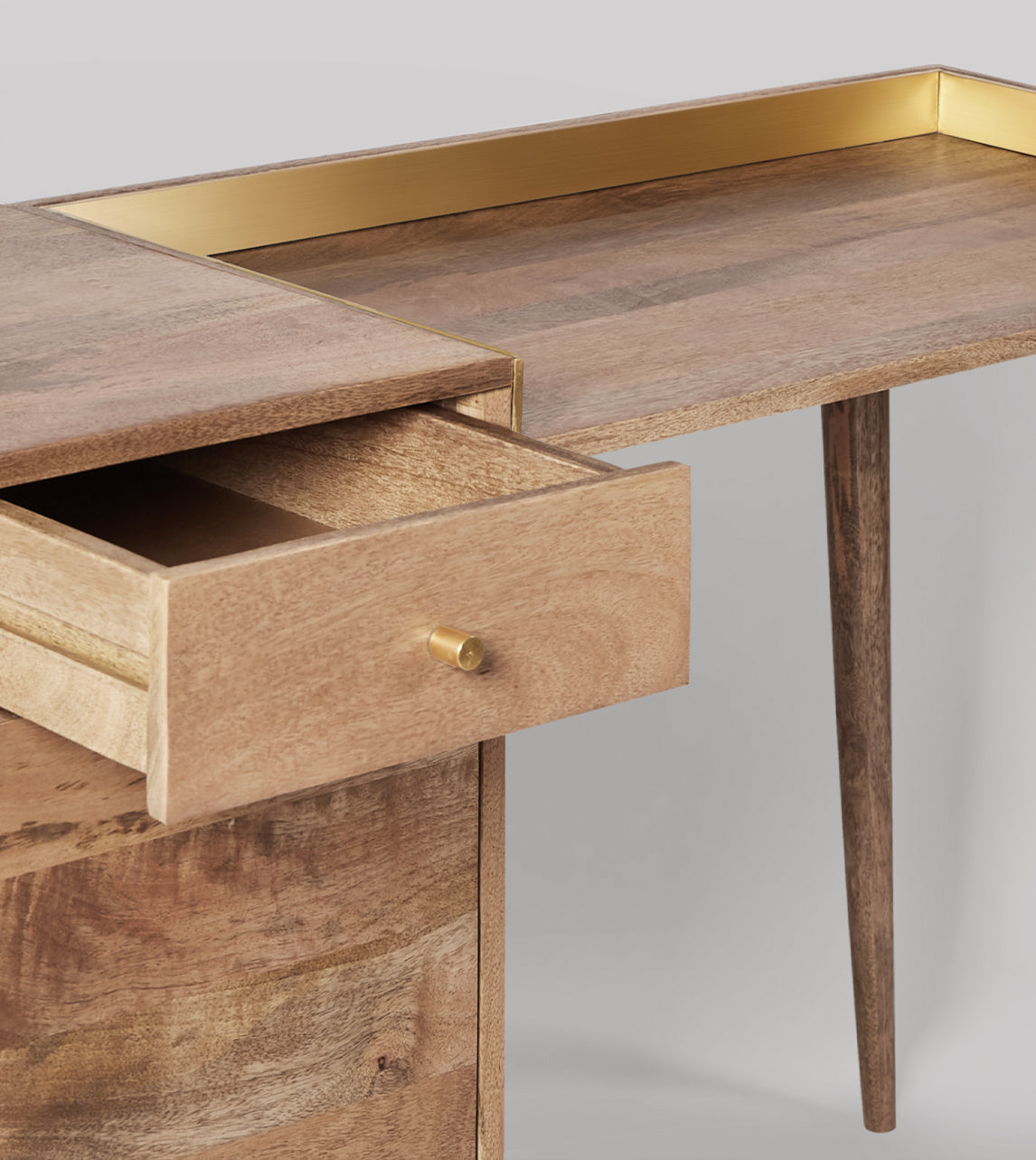 Fresko Writing Desk – A Blend of Functionality and Style in Solid Mango Wood