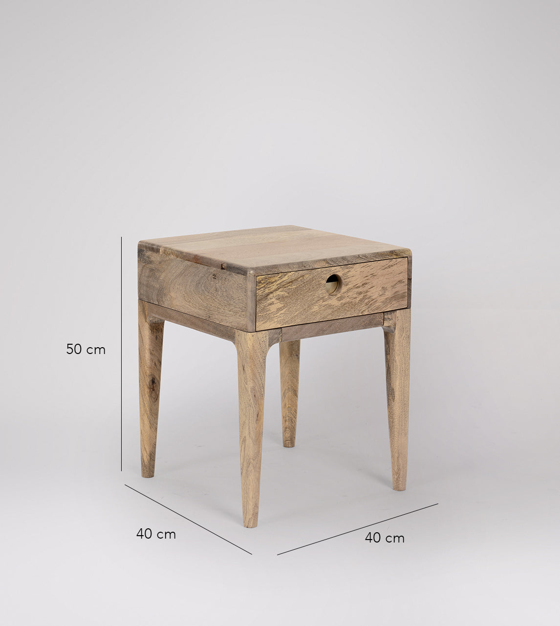 Nyhav Collection Bedside Table – Minimalist Design with Functional Storage Wooden Furniture ( Size : 40 x 40 x 50 CM )