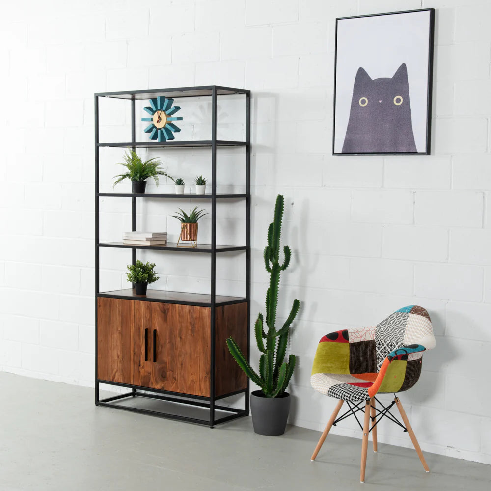 Liam Collection Bookcase – Modern Design with Wood and Metal Craftsmanship