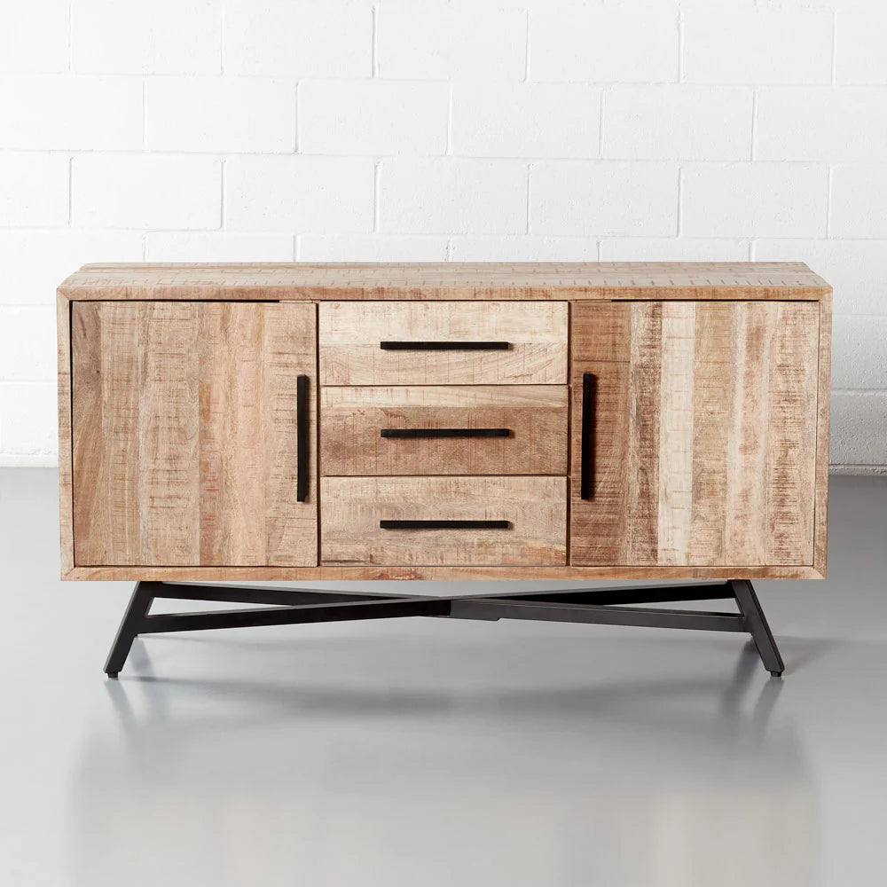 Farmhouse Sideboard – 2 Doors, 3 Drawers Luxury Wooden Furniture