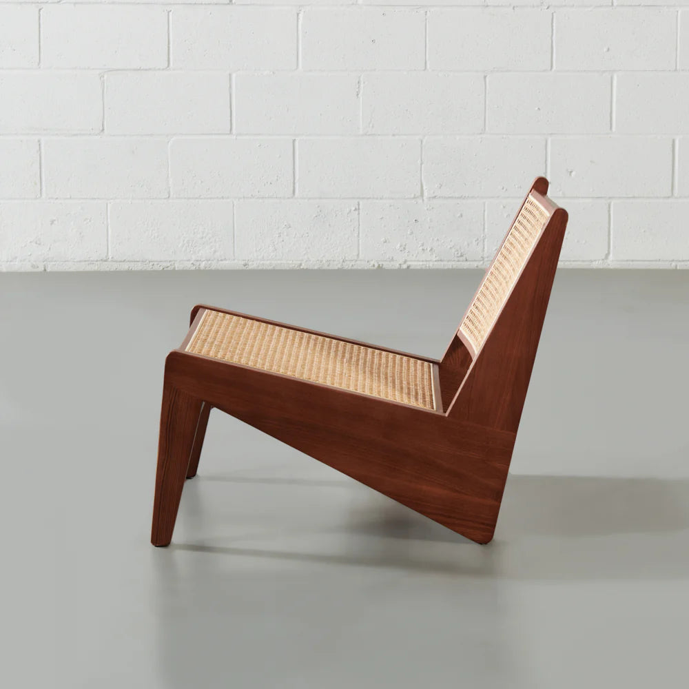 Dund Collection Lounge Chair – Relaxed Luxury with Solid Wood and Natural Cane