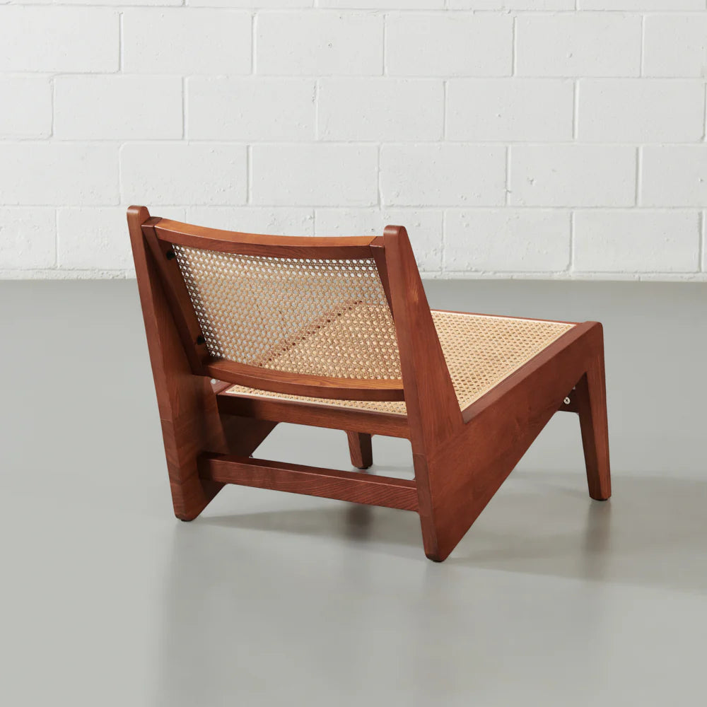 Dund Collection Lounge Chair – Relaxed Luxury with Solid Wood and Natural Cane