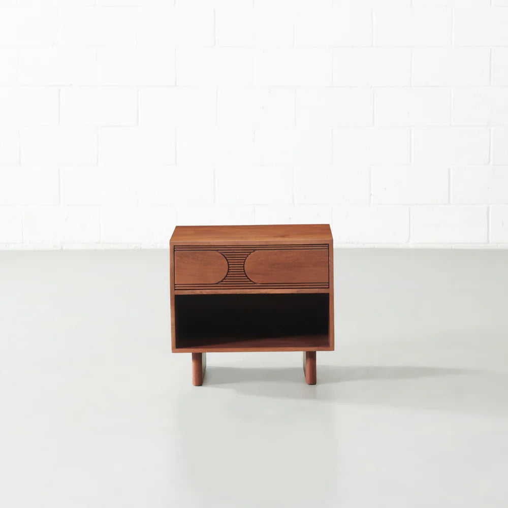 Rambo Collection Bedside Table – Sleek and Functional in Solid Mango Wood Furniture