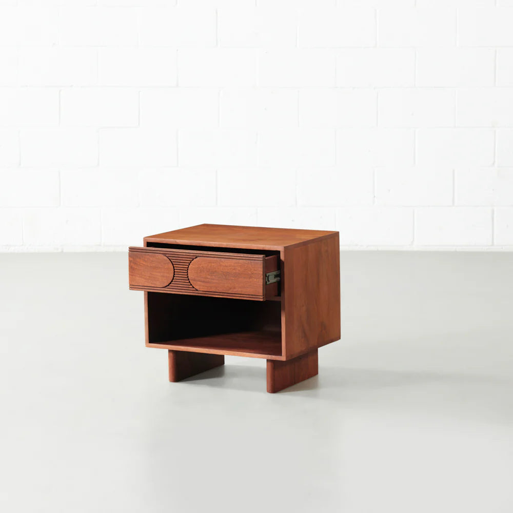 Rambo Collection Bedside Table – Sleek and Functional in Solid Mango Wood Furniture